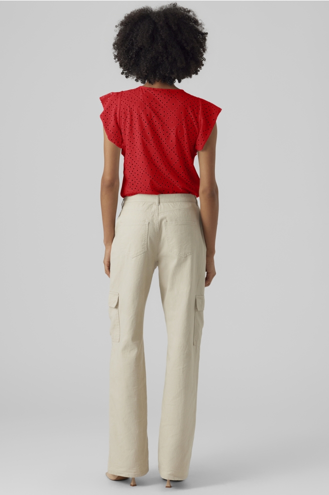 VMTASSA SL FRILL TOP NOOS 10286067 Fiery Red